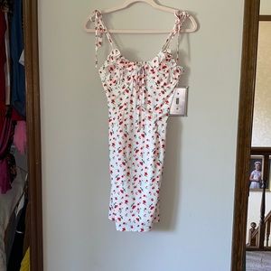 Princess Polly dress white with red flowers